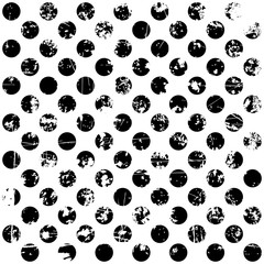 Fototapeta premium Simple polka dot pattern background with grunge style and distressed effect.
