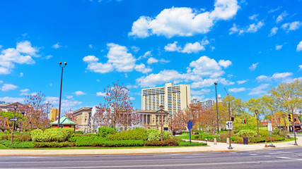 Fototapeta premium Swann Memorial Fountain and Free Library of Philadelphia