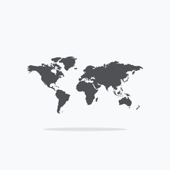 World map. Icon map of the world. Vector illustration of a world