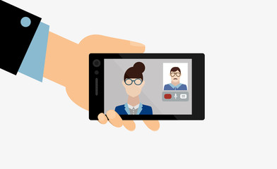 video call between man and woman