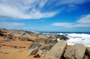 View onto the ocean outside of Pablo Nerudas house right at the beach