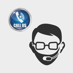 Call center design. customer service icon. Isolated illustration , vector