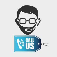 Call center design. customer service icon. Isolated illustration , vector