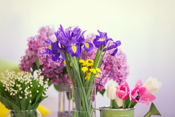 Bouquet of fresh spring flowers, closeup