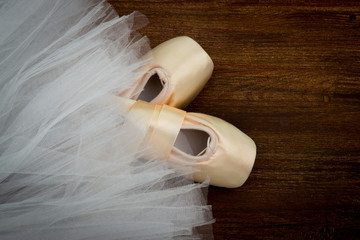 pointe shoes on the background Tutu