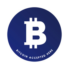 Fototapeta premium Bitcoin accepted here label
