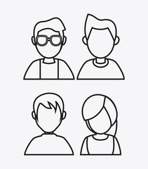 People design. Avatar icon. White background, vector