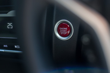 Car Start Stop Engine Red Button