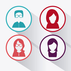 People design. Avatar icon. White background, vector graphic