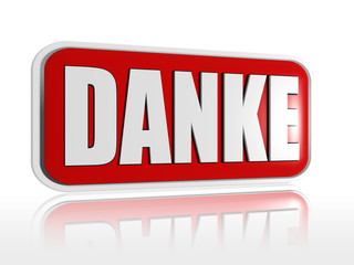 danke in red banner