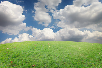 The landscapes background blue sky with clouds retouch