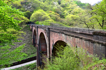 碓氷峠のめがね橋/The most high brick arch bridge in Japan