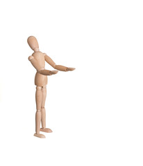 wooden man and open hand