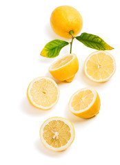 Ripe lemons, above view.