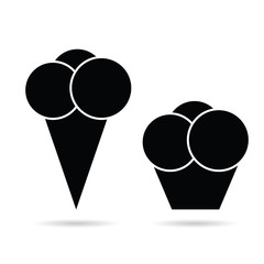 ice cream set black illustration