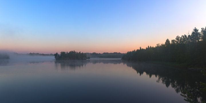 morning landscape on lake