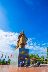 National monument of abstinence Hung Dao Dai Vuong Tran Quoc Tuan is located at Square Mosquito 3 February, lakeside Vy Xuyen, Nam Dinh city.