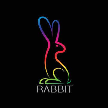 Vector image of an rabbit design on black background. Rabbit Log