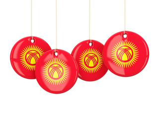 Flag of kyrgyzstan, round labels