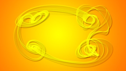 abstract yellow  flame  smoke   frame over orange background with copyspace for your text