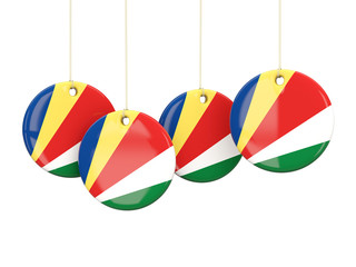Flag of seychelles, round labels