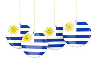 Flag of uruguay, round labels