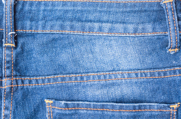 Fototapeta premium Texture of blue jeans
