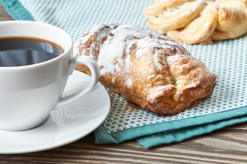 Black coffee and brioche