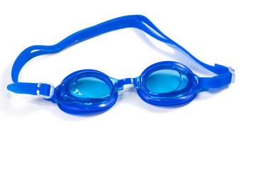 blue Glasses for swimming Isolated on a white background
