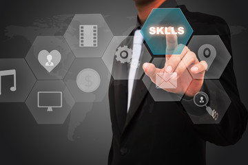 Template business man select skill human.