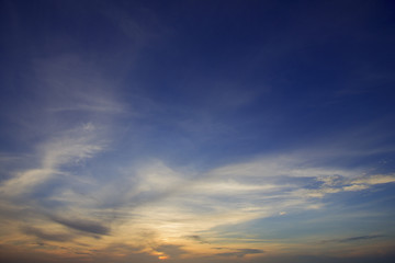 Naklejka na ściany i meble landscape of beautiful sky and streaky cloud in morning ; Songkhla southern of Thailand 