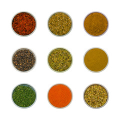 Colorful spices and herbs for cooking