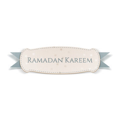 Ramadan Kareem festive Banner with greeting Ribbon