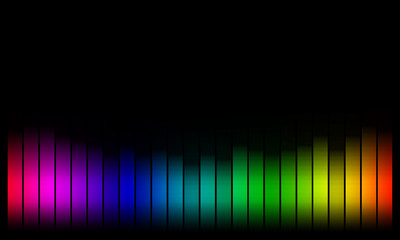 Graphics of music equalizer on black background