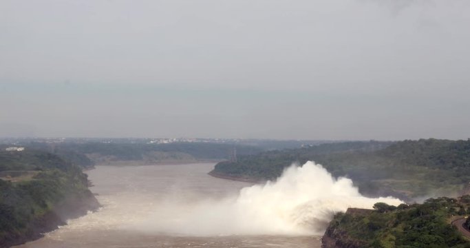 Spillway at Itaipu Dam, on the border of Brazil and Paraguay.