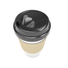 Coffee to go on white. 3d rendering.