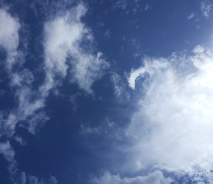 Clouds are melting and flow on blue sky
