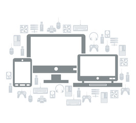 Device design. Gadget icon. White background