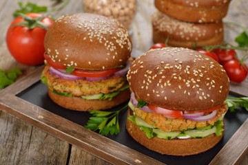 Healthy fast food, veggie burger