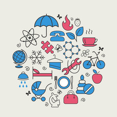 Set with icons - abstract symbols