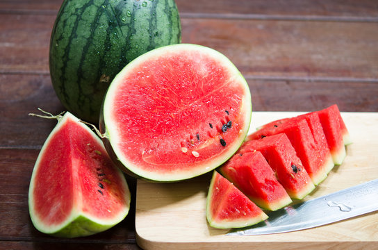 Fresh red watermelon ready to eat