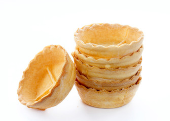 Empty tartlets isolated
