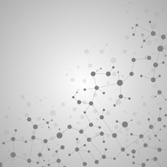 Molecule and communication with connected dots and lines. Science concept for your design.Vector illustration
