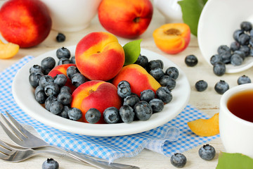 Breakfast diet fresh fruits and berries
