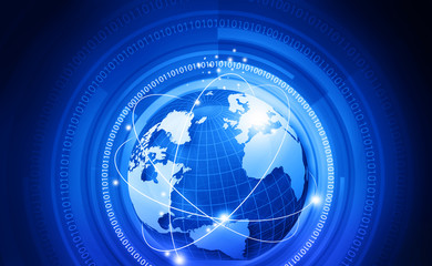 Global communication technology background. 3d illustration .