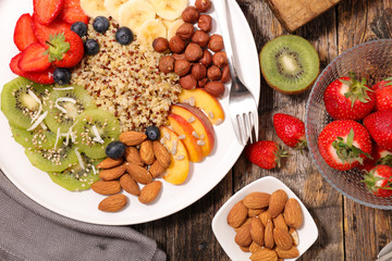 breakfast with quinoa and fruits