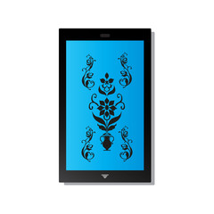 phone icon blue screen tablet with a big screen