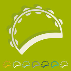 Flat design: tambourine