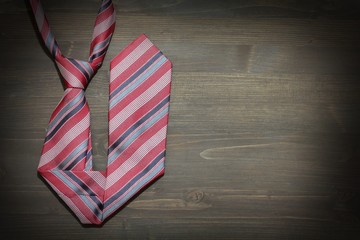 Happy father day, three ties on the wooden background