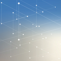 Molecule and communication with connected dots and lines. Science concept for your design.Vector illustration